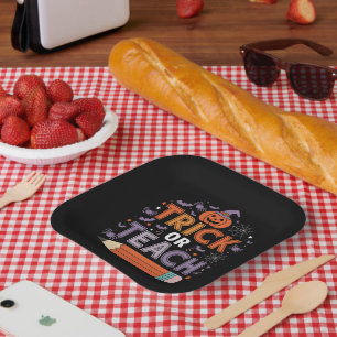 Ze eten Halloween honden, katten en huisdieren Papieren Bordje