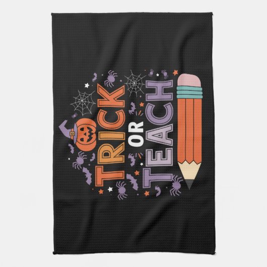 Ze eten Halloween honden, katten en huisdieren Theedoek (Verticaal)