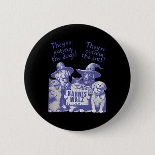 Ze eten honden! Ze eten katten! Vote Kama Ronde Button 5,7 Cm