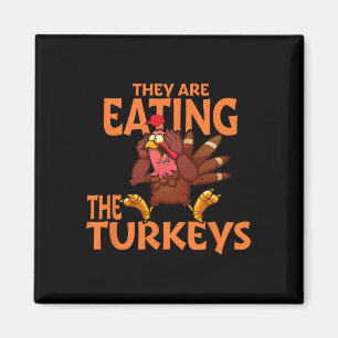 Ze eten Turkije grappig Donald Trump Thanksgiving Magneet