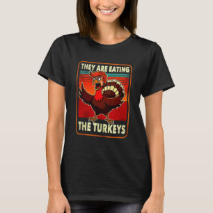 Ze eten Turkije grappig Donald Trump Thanksgiving T-shirt