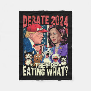 Ze eten wat grappig debat Verkiezing 2024 huisdier Fleece Deken