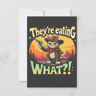Ze eten Wat Trump Verkiezing Kat Cowboy  Bedankkaart