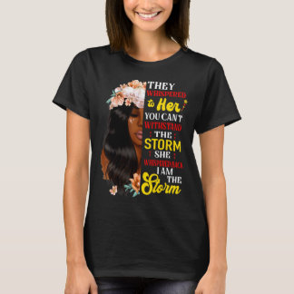 Ze fluisterde terug Ik ben de storm Zwarte Geschie T-shirt