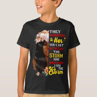 Ze fluisterde terug Ik Ben De Storm Zwarte Geschie T-shirt