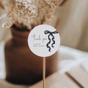Ze gaat trouwen Black Bow Bruidsfeest Ronde Sticker