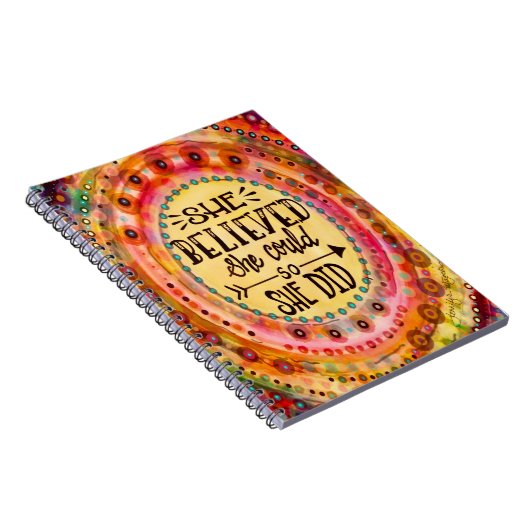 Ze geloofde aanmoediging modern plezier notitieboek (Rechterzijde)