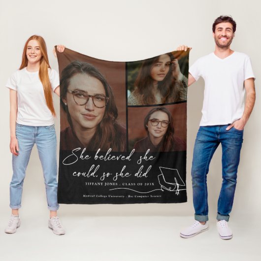 Ze geloofde dat ze Afstuderen kon fotograferen Fleece Deken (In situ)