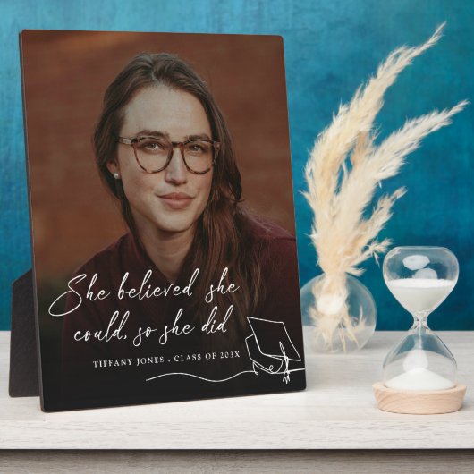 Ze geloofde dat ze Afstuderen kon fotograferen Fotoplaat (Zijkant)