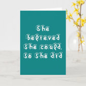 Ze geloofde dat ze Blauwgroen en wit Afstuderen ko Kaart (Gele Bloem)