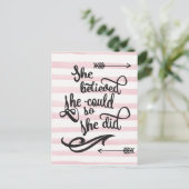 Ze geloofde dat ze dat kon. briefkaart (Staand voorkant)