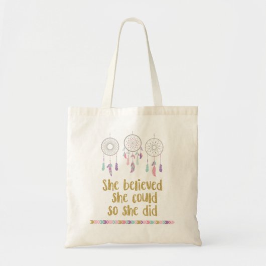 Ze geloofde dat ze dat kon, dus deed ze Bag. Tote Bag (Voorkant)