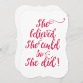 Ze geloofde dat ze dat kon, dus deed ze vrouwelijk kaart (Voorkant / Achterkant)