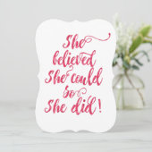 Ze geloofde dat ze dat kon, dus deed ze vrouwelijk kaart (Staand voorkant)