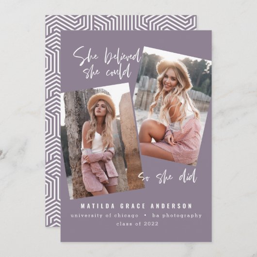 Ze geloofde dat ze dat kon, dus ze deed afstuderen (Voorkant / Achterkant)