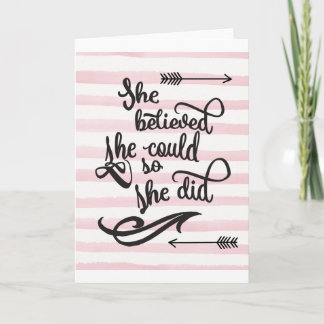 Ze geloofde dat ze dat kon. kaart