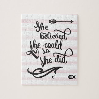 Ze geloofde dat ze dat kon. legpuzzel