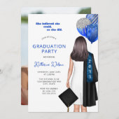 Ze geloofde dat ze een afstudeerfeest met blauwe f kaart (Voorkant / Achterkant)