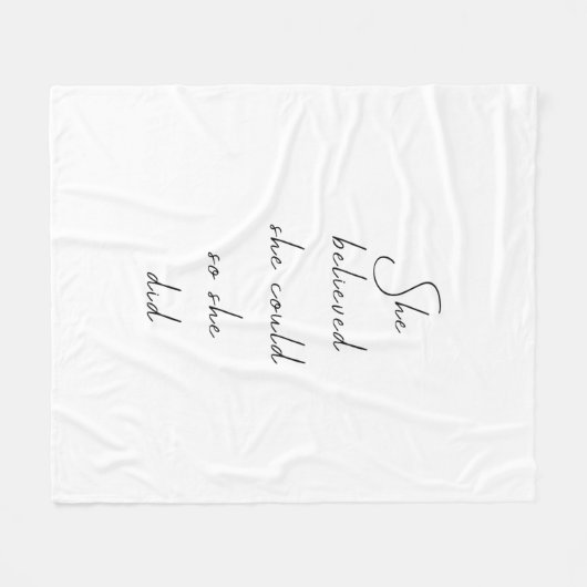 Ze geloofde dat ze een Inspirerend prijsopgave kon Fleece Deken (Voorkant (Horizontaal))