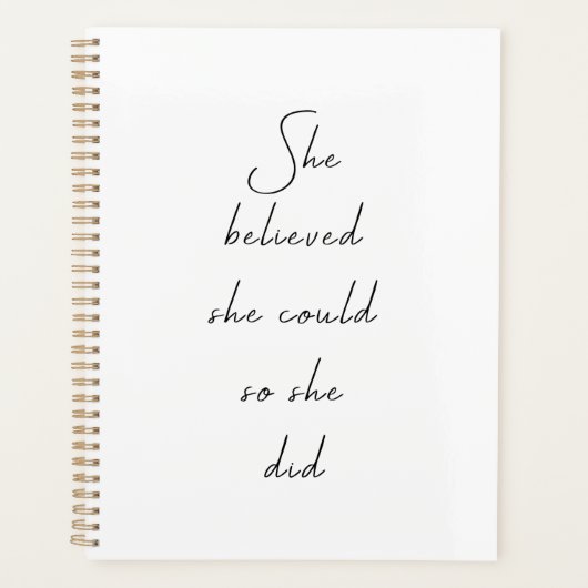 Ze geloofde dat ze een Inspirerend prijsopgave kon Planner (Voorkant)