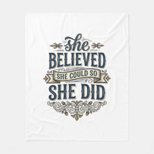 Ze geloofde dat ze een vintage motivatie-shirt dee fleece deken