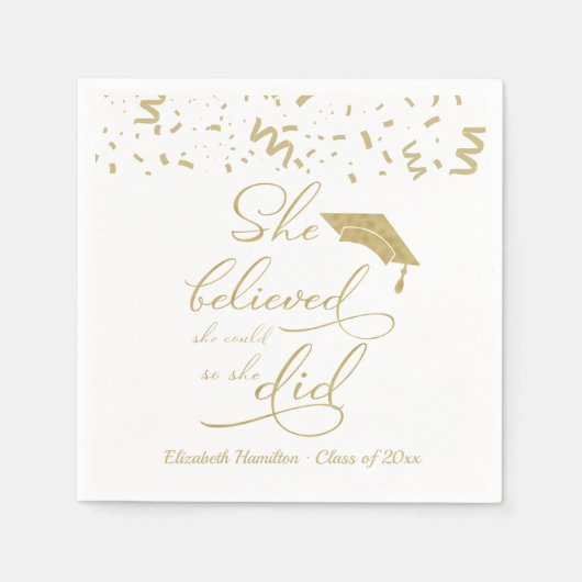 Ze geloofde dat ze het kon, dus deed ze Afstudeerd Servet (Voorkant)