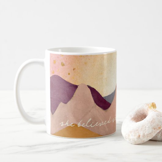 Ze geloofde dat ze het kon, dus deed ze boho Mount Koffiemok (Met donut)