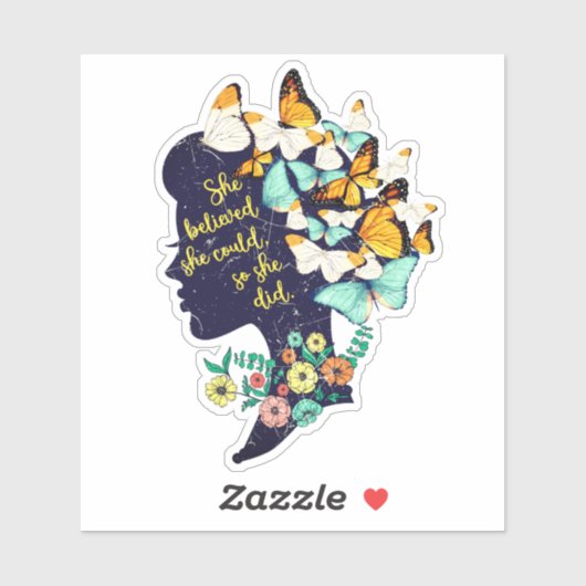 Ze geloofde dat ze het kon, dus deed ze dat sticker (Vel)