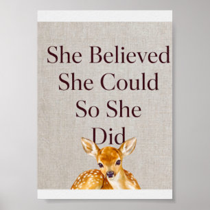 Ze geloofde dat ze het kon dus deed ze het Inspira Poster