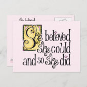 Ze geloofde dat ze het kon en dus deed ze Briefkaa Briefkaart (Voorkant / Achterkant)