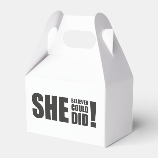 Ze geloofde dat ze het kon, ze deed het! bedankdoosjes (Voorkant Zijde)