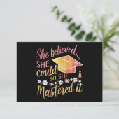 Ze geloofde dat ze het kon, zodat ze het Afstudeer Bedankkaart (Staand voorkant)