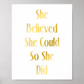 Ze geloofde dat ze het Poster van de prijsopgave k (Voorkant)