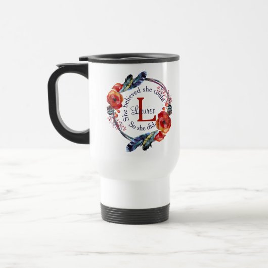 Ze geloofde dat ze Monogram Floral kon personalise Reisbeker (Links)
