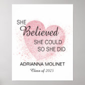 Ze geloofde dat ze roze Waterverf hart kon Poster (Voorkant)