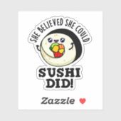 Ze geloofde dat ze Sushi een positieve voedselwoor Sticker (Vel)