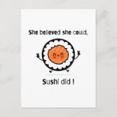 Ze geloofde dat ze sushi kon doen - Grappige woord Briefkaart (Voorkant)