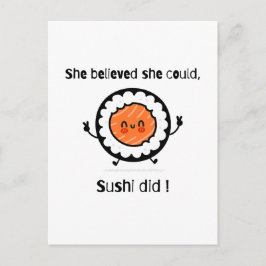 Ze geloofde dat ze sushi kon maken - Grappige woor Briefkaart