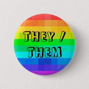 Ze geven de LGBTQ-regenboog aan Ronde Button 5,7 Cm