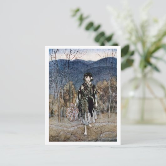 Ze ging langs, ging langs en ging verder. briefkaart (Staand voorkant)