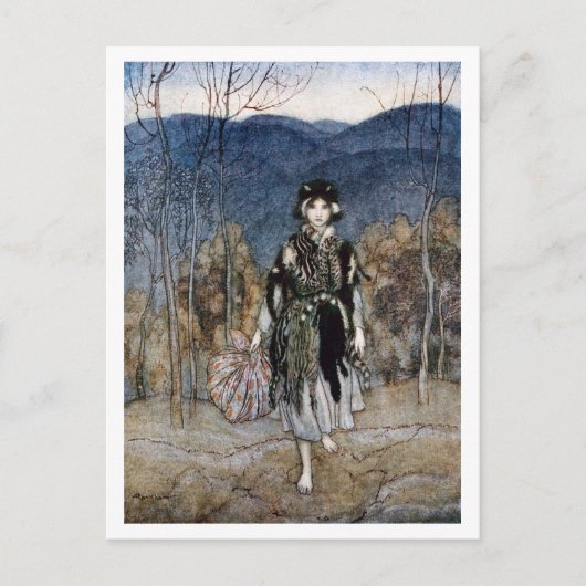 Ze ging langs, ging langs en ging verder. briefkaart (Voorkant)