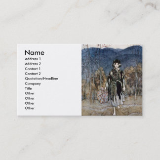 Ze ging langs, ging langs en ging verder. visitekaartje