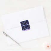 Ze Haar Groot en Bold Vierkante Sticker (Envelop)