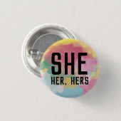 Ze, haar, haar Button, haar woordvoerders Ronde Button 3,2 Cm (Voorkant /achterkant)