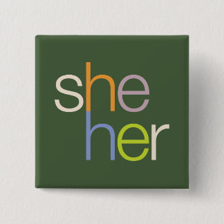 ze haar Pronoun Button Pin