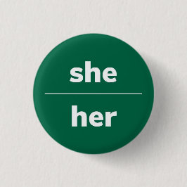 Ze/haar Pronoun Pin, Button van 1¼ inch