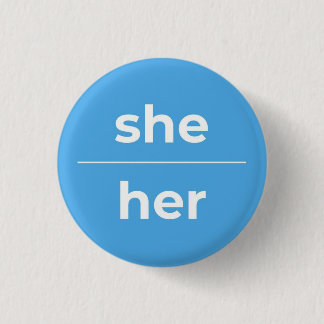 Ze/haar Pronoun Pin, Button van 1¼ inch