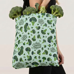 Ze hakt broccoli Gen X-humor Boodschappen Draagtas