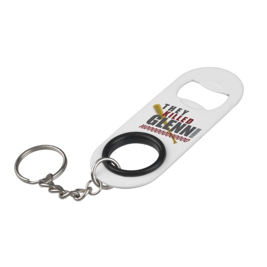 "Ze hebben Glenn gedood" Walkende dode pan Mini Flessenopener (Voorkant Gekanteld)