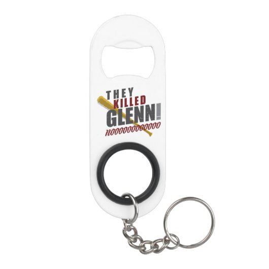 "Ze hebben Glenn gedood" Walkende dode pan Mini Flessenopener (Achterkant)
